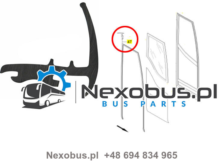 Uszczelka drzwi przód Mercedes Tourismo Setra 4.. - Portière et pièces pour Bus: photos 1 Uszczelka drzwi przód Mercedes Tourismo Setra 4.. - Portière et pièces pour Bus: photos 1