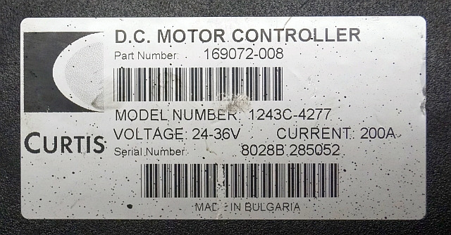 BT 169072-008 | Curtis model 1243C-4277 24-36V200A from LPE 200/8 year 2008 sn. - Bloc de gestion pour Matériel de manutention: photos 3 BT 169072-008 | Curtis model 1243C-4277 24-36V200A from LPE 200/8 year 2008 sn. - Bloc de gestion pour Matériel de manutention: photos 3