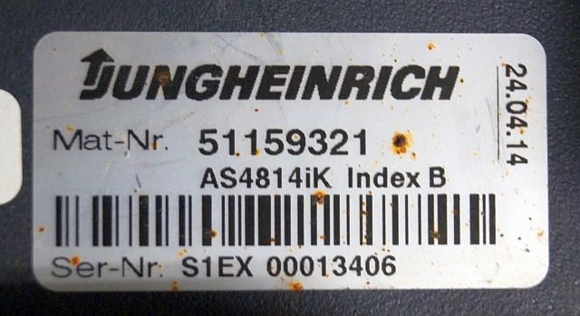 Jungheinrich 51159321 | Rij/hef regeling drive/lifting controller AS4814Ik Index - Bloc de gestion pour Matériel de manutention: photos 4 Jungheinrich 51159321 | Rij/hef regeling drive/lifting controller AS4814Ik Index - Bloc de gestion pour Matériel de manutention: photos 4