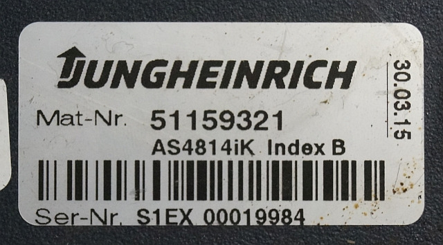 Jungheinrich 51159321 | Rij/hef regeling drive/lifting controller AS4814Ik Index - Bloc de gestion pour Matériel de manutention: photos 4 Jungheinrich 51159321 | Rij/hef regeling drive/lifting controller AS4814Ik Index - Bloc de gestion pour Matériel de manutention: photos 4