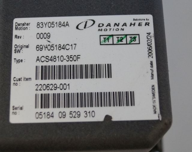 Toyota/BT 220629-001 | Danaher motion AC Superdrive motor controller 83Y05184A A Danaher motion AC Superdrive motor controller 83Y05184A ACS4810-350F Rev 0009 sn. 0518409529310 - Bloc de gestion pour Matériel de manutention: photos 2 Toyota/BT 220629-001 | Danaher motion AC Superdrive motor controller 83Y05184A A Danaher motion AC Superdrive motor controller 83Y05184A ACS4810-350F Rev 0009 sn. 0518409529310 - Bloc de gestion pour Matériel de manutention: photos 2