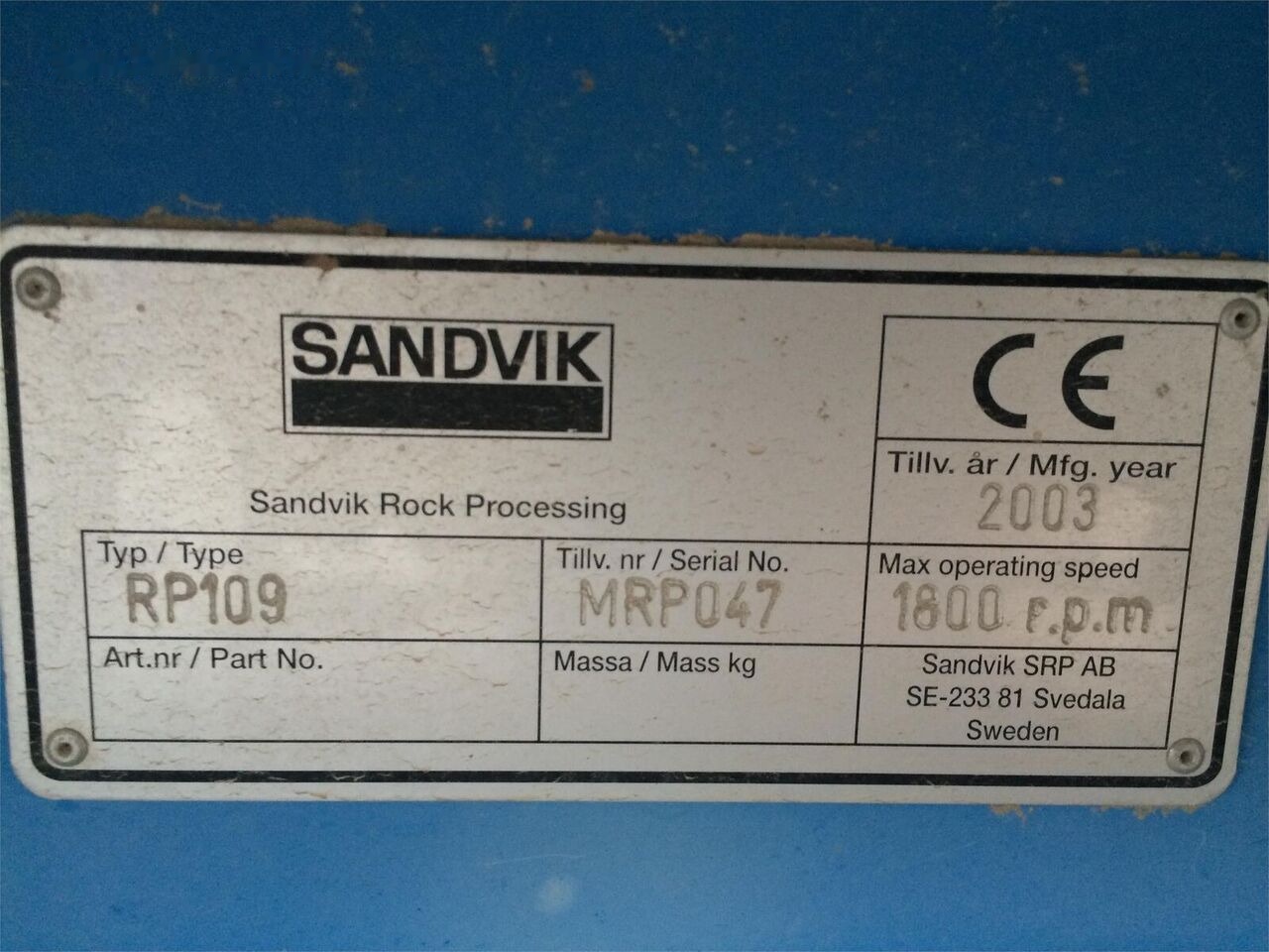 Concasseur à mâchoires Sandvik RP109 VSI Crushing Equipment: photos 10