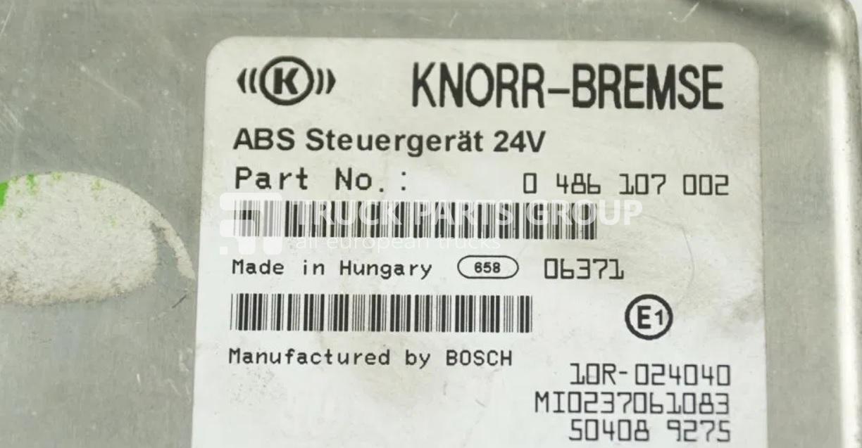 IVECO EUROCARGO, EURO CARGO, TECTOR EURO 4, EURO 5 emission ABS control unit, brake control unit, by KNORR - BREMSE 504059275, 0486107002 - Bloc de gestion pour Camion: photos 1 IVECO EUROCARGO, EURO CARGO, TECTOR EURO 4, EURO 5 emission ABS control unit, brake control unit, by KNORR - BREMSE 504059275, 0486107002 - Bloc de gestion pour Camion: photos 1