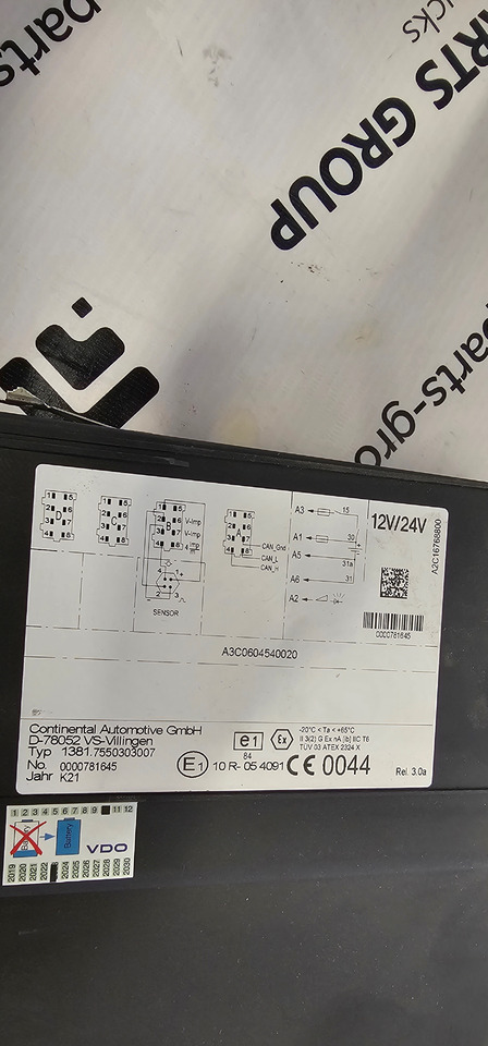 MAN MAN TGX, TGX EURO6 emission tachograph, typ SE5000, by STONERIDGE electronics, road control system 12V/24V, 1381.7550303007, A3C0604540020, A2C16768800, 0000785068, 900208R7, 81271016595, 81258177131 - Pièces de rechange pour Camion: photos 4 MAN MAN TGX, TGX EURO6 emission tachograph, typ SE5000, by STONERIDGE electronics, road control system 12V/24V, 1381.7550303007, A3C0604540020, A2C16768800, 0000785068, 900208R7, 81271016595, 81258177131 - Pièces de rechange pour Camion: photos 4