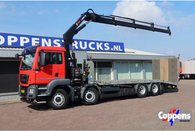 MAN TGS 35.360 8X2 Euro 6 Oprijwagen + HIAB 228 E 3 kraan. Radio grafisch + winch - Camion grue: photos 1 MAN TGS 35.360 8X2 Euro 6 Oprijwagen + HIAB 228 E 3 kraan. Radio grafisch + winch - Camion grue: photos 1