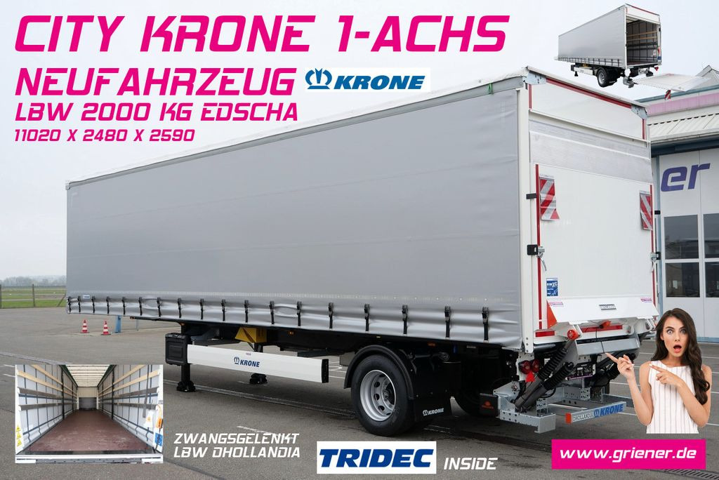 Krone SEP 10 CITY GARDINE KRONE 1-achs TRIDEC LBW - Semi-remorque rideaux coulissants: photos 1 Krone SEP 10 CITY GARDINE KRONE 1-achs TRIDEC LBW - Semi-remorque rideaux coulissants: photos 1