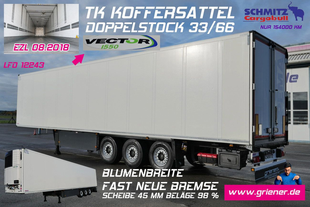 Schmitz Cargobull SKO 24/CARRIER 1550 VECTOR /DOPPELSTOCK /BLUMEN/ - Semi-remorque frigorifique: photos 1 Schmitz Cargobull SKO 24/CARRIER 1550 VECTOR /DOPPELSTOCK /BLUMEN/ - Semi-remorque frigorifique: photos 1