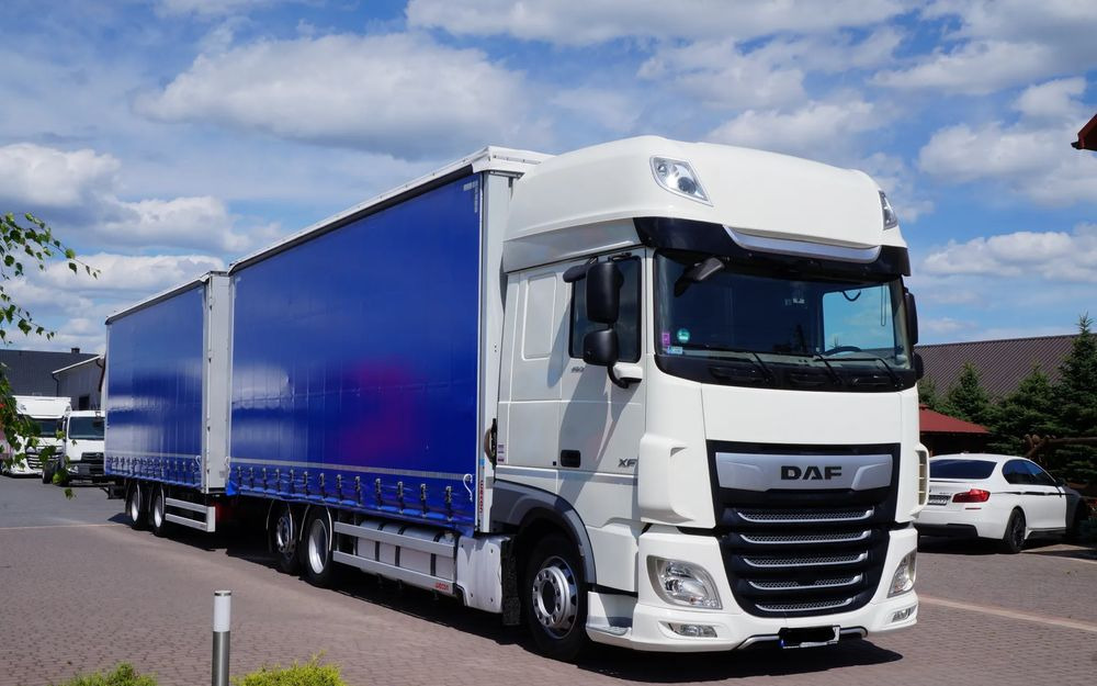 DAF XF 480 EURO 6 ZESTAW TANDEM PRZEJAZDOWY 120 M3 7,7 M + 7,7 M WECON - Camion à rideaux coulissants: photos 1 DAF XF 480 EURO 6 ZESTAW TANDEM PRZEJAZDOWY 120 M3 7,7 M + 7,7 M WECON - Camion à rideaux coulissants: photos 1