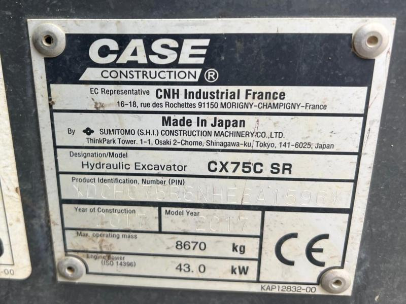 Crédit-bail de Case CX75C SR PELLE 8,5T Case CX75C SR PELLE 8,5T: photos 19