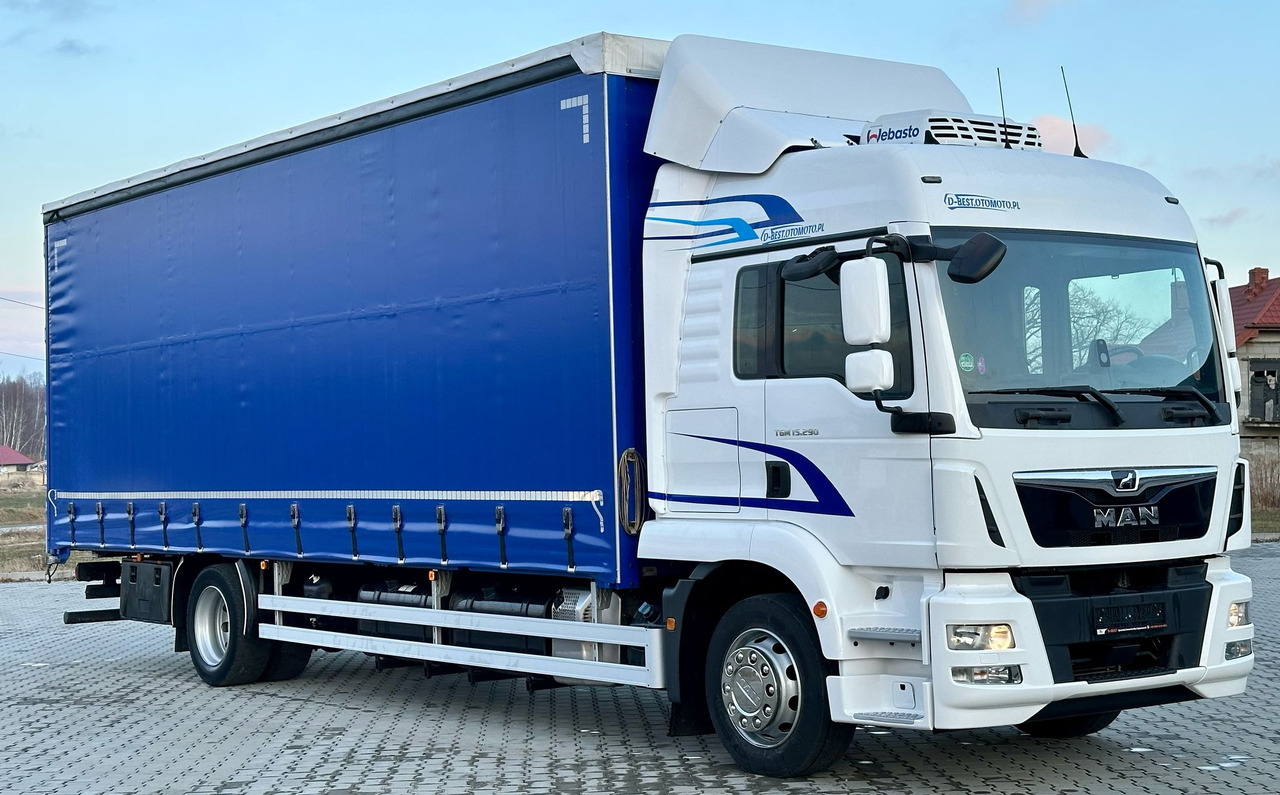 MAN TGM 15.290 / FIRANKA / 20 EUROPALET / AUTOMAT / SYPIALKA / DMC 16 T / 8 400 KG ŁADOWNOŚĆ - Camion à rideaux coulissants: photos 1 MAN TGM 15.290 / FIRANKA / 20 EUROPALET / AUTOMAT / SYPIALKA / DMC 16 T / 8 400 KG ŁADOWNOŚĆ - Camion à rideaux coulissants: photos 1