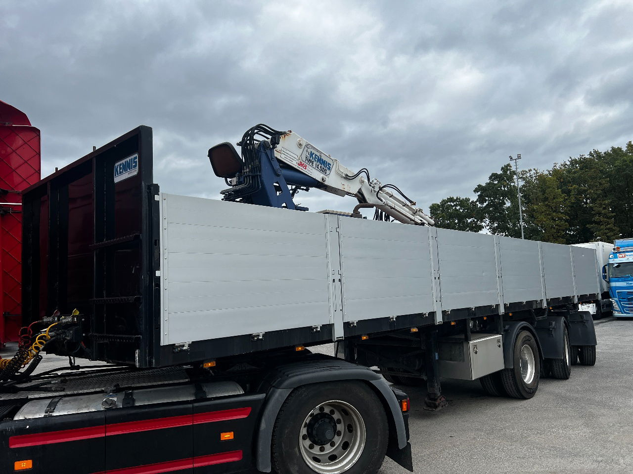 Pacton Stenenoplegger met Kennis 14.000 Kraan, Crane - Semi-remorque plateau: photos 1 Pacton Stenenoplegger met Kennis 14.000 Kraan, Crane - Semi-remorque plateau: photos 1
