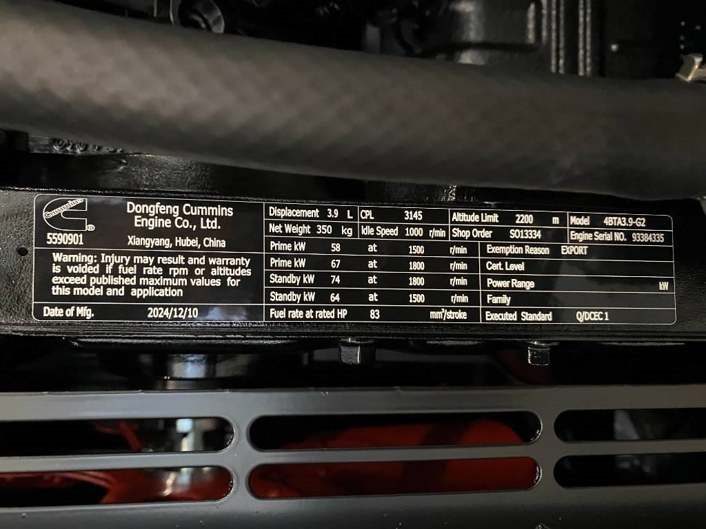 Groupe électrogène neuf Cummins 4BTA3.9-G2 - 66 kVA Generator - DPX-19833: photos 12