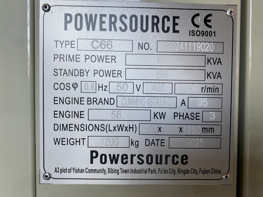 Groupe électrogène neuf Cummins 4BTA3.9-G2 - 66 kVA Generator - DPX-19833: photos 6