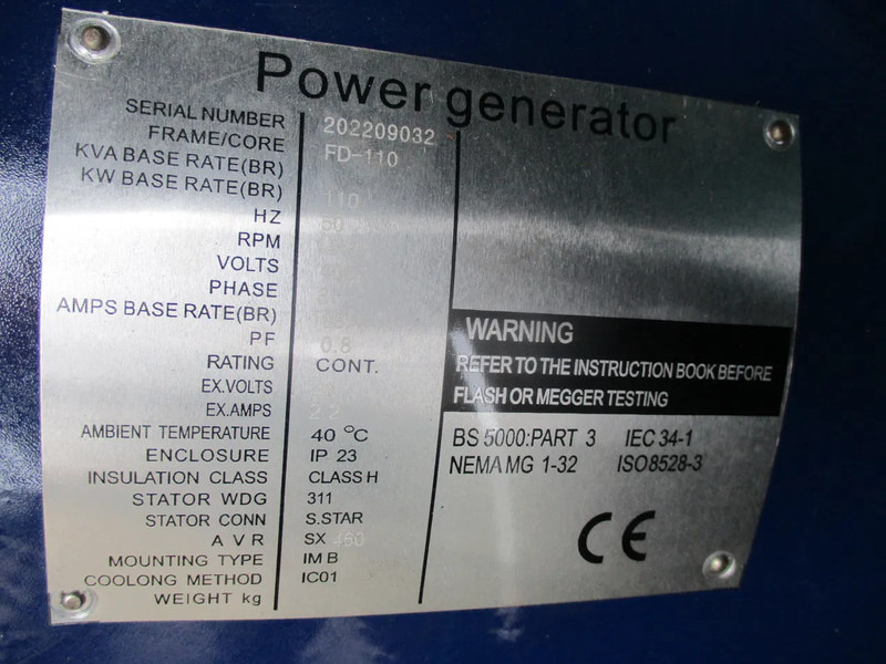 Groupe électrogène neuf Fuji Galaxy FD-110 , New Diesel generator , 110 KVA , 3 Phase: photos 12