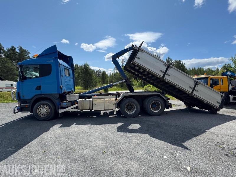 2001 Scania R 164GB 6X2NA 480 / krokbil med flak og uttak for kran - Camion ampliroll: photos 2 2001 Scania R 164GB 6X2NA 480 / krokbil med flak og uttak for kran - Camion ampliroll: photos 2