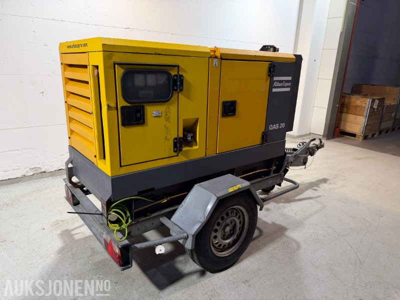 2014 Atlas Copco QAS 20 TR tilhengermontert aggregat - 20 KVA / 16 kW - Matériel de chantier: photos 4 2014 Atlas Copco QAS 20 TR tilhengermontert aggregat - 20 KVA / 16 kW - Matériel de chantier: photos 4