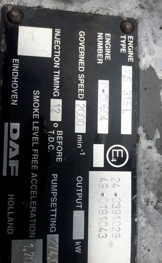 DAF WS 315 L DAF truck - Moteur pour Camion: photos 5 DAF WS 315 L DAF truck - Moteur pour Camion: photos 5
