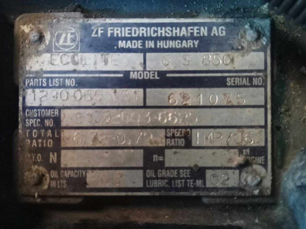 ZF 6s850 81.32003-6625 MAN L2000 TGL - Boîte de vitesse pour Camion: photos 1 ZF 6s850 81.32003-6625 MAN L2000 TGL - Boîte de vitesse pour Camion: photos 1