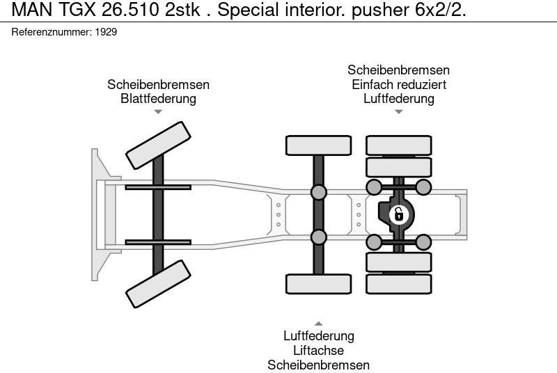 Tracteur routier MAN TGX 26.510 2stk . Special interior. pusher 6x2/2.: photos 18