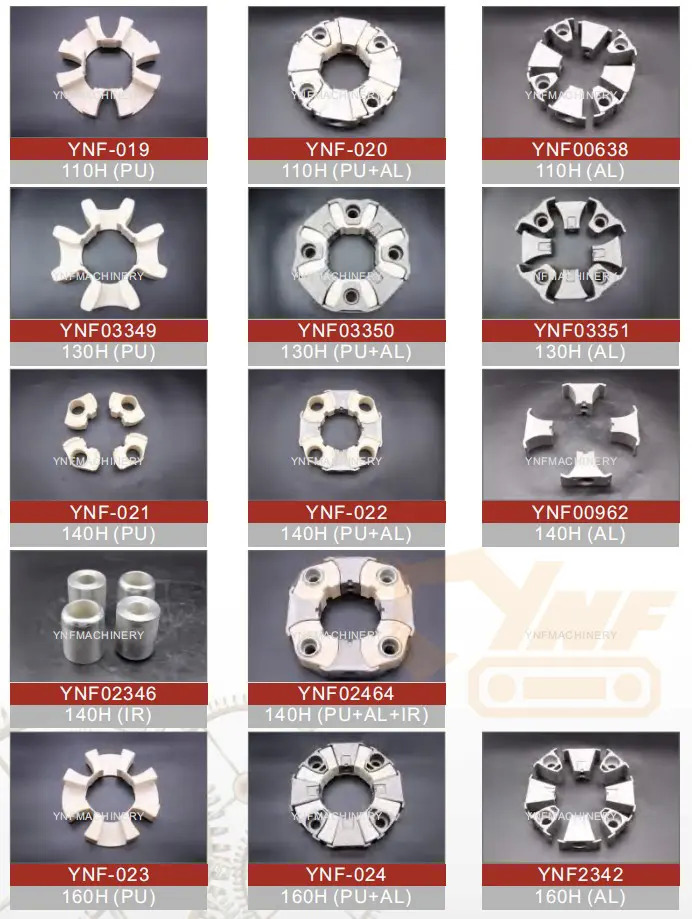 Embrayage et pièces YNF Excavator Hydraulic Pump Coupling 16H 25H 30H 35H 40H 45H 50H 90H 110H 140H 160H 240H Flexible Rubber Coupling Assy: photos 7