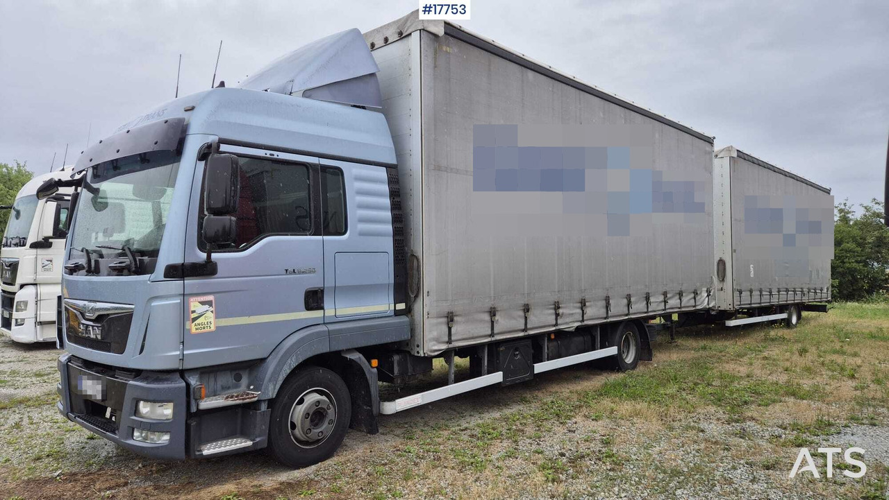 Tandem MAN TGL 8.250 (2014) - Camion à rideaux coulissants: photos 1 Tandem MAN TGL 8.250 (2014) - Camion à rideaux coulissants: photos 1