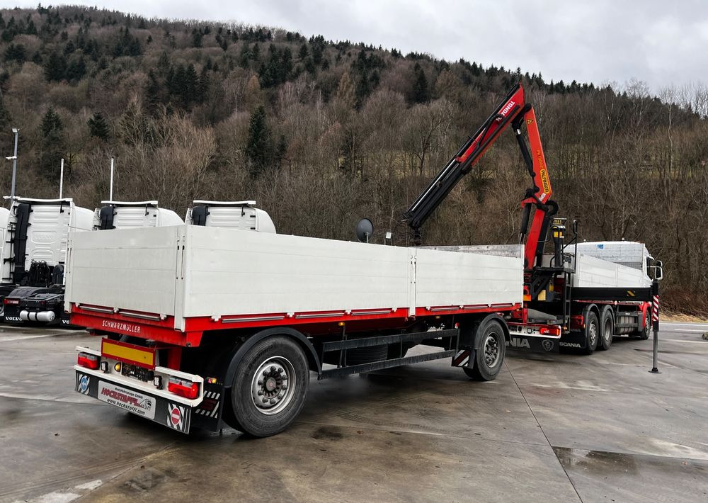 Scania R450 // 2014 // HDS Palfinger 13002 // 6x4 oś skrętna+podnoszona // Przyczepa Schwarzmuller // - Camion plateau: photos 5 Scania R450 // 2014 // HDS Palfinger 13002 // 6x4 oś skrętna+podnoszona // Przyczepa Schwarzmuller // - Camion plateau: photos 5