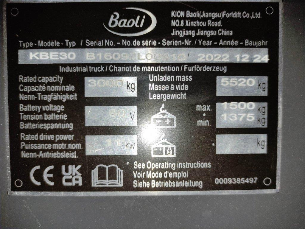 Chariot élévateur électrique Baoli KBE30: photos 6 Chariot élévateur électrique Baoli KBE30: photos 6