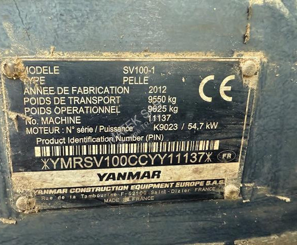 Mini pelle Yanmar SV 100: photos 15