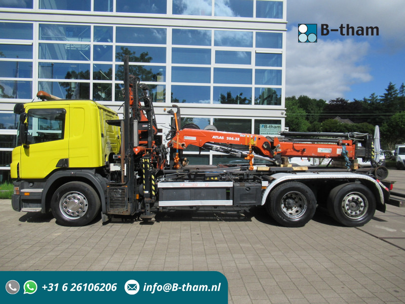 Scania P 340 B 6x2*4 VDL Haak - Kraan ATLAS 206.3E - Camion ampliroll, Camion grue: photos 1 Scania P 340 B 6x2*4 VDL Haak - Kraan ATLAS 206.3E - Camion ampliroll, Camion grue: photos 1