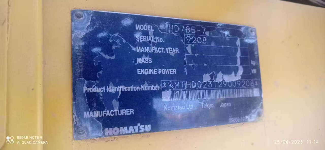 KOMATSU HD785-7 - Tombereau rigide: photos 1 KOMATSU HD785-7 - Tombereau rigide: photos 1