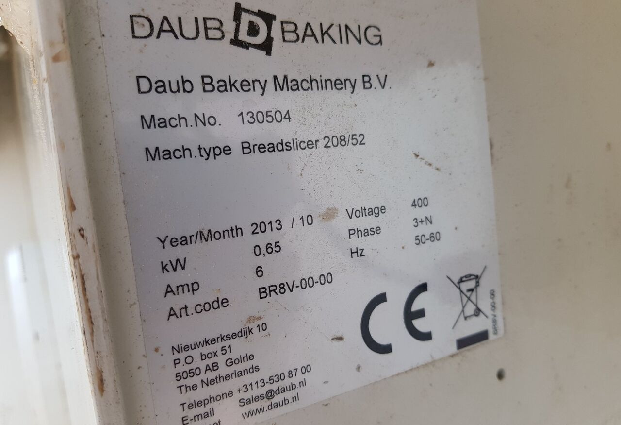 Daub Breadslicer 208/52 - Matériel de boulangerie: photos 5 Daub Breadslicer 208/52 - Matériel de boulangerie: photos 5