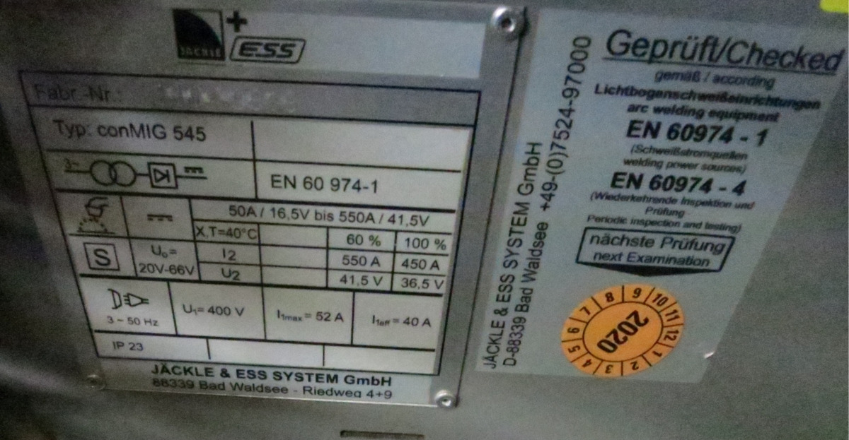 Jaeckle conMIG 545 - Equipement de soudage: photos 3 Jaeckle conMIG 545 - Equipement de soudage: photos 3