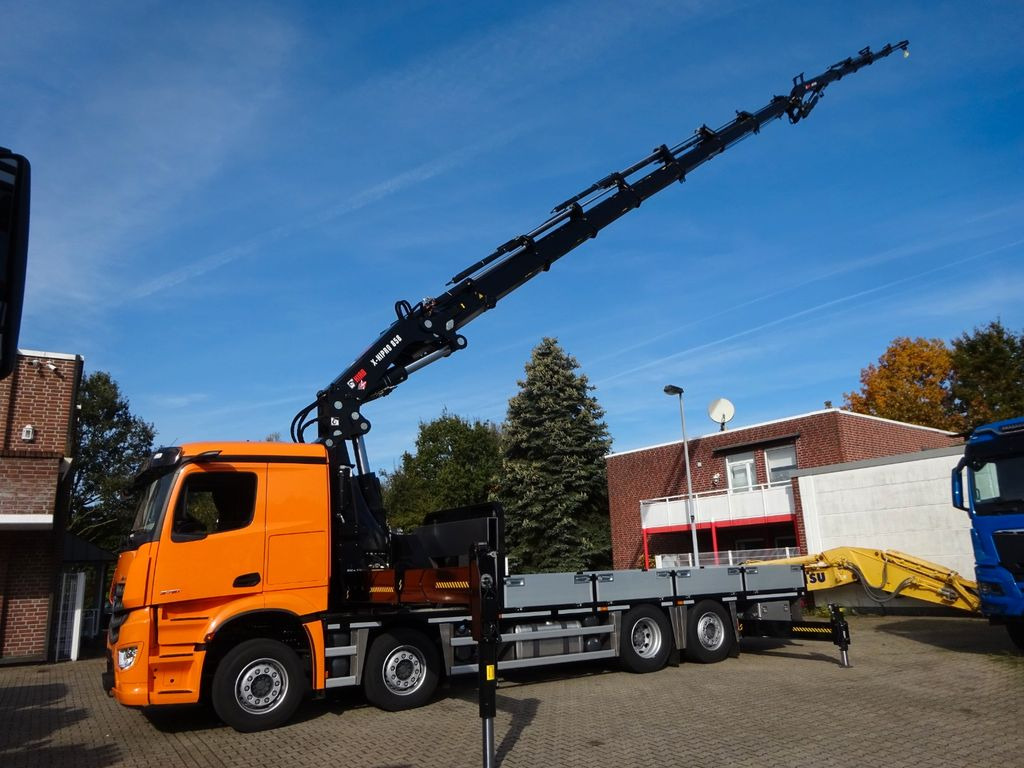 Mercedes-Benz 3751 Arocs Pritsche + HIAB 858 + JIB 8x2 - Camion grue, Camion plateau: photos 1 Mercedes-Benz 3751 Arocs Pritsche + HIAB 858 + JIB 8x2 - Camion grue, Camion plateau: photos 1