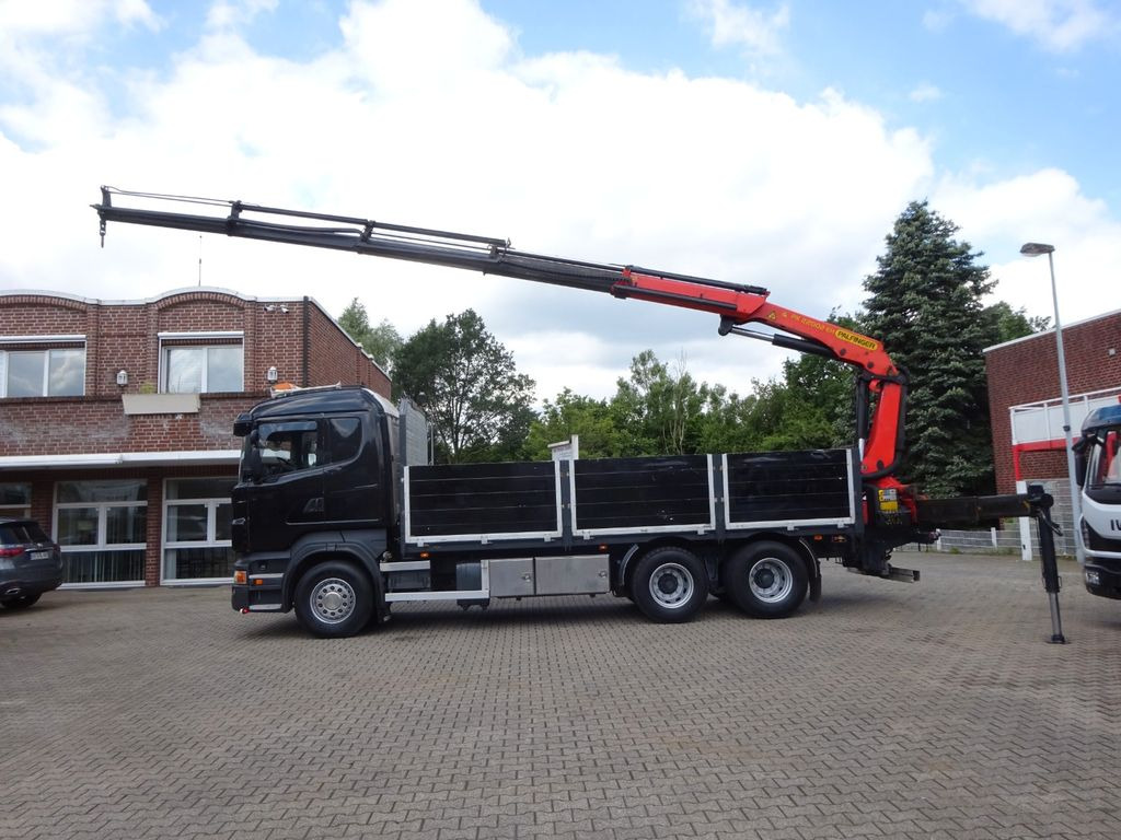 Scania R620 V8 Pritsche + PALFINGER 22002EH Kran Scania R620 V8 Pritsche + PALFINGER 22002EH Kran - Camion grue, Camion plateau: photos 1 Scania R620 V8 Pritsche + PALFINGER 22002EH Kran Scania R620 V8 Pritsche + PALFINGER 22002EH Kran - Camion grue, Camion plateau: photos 1