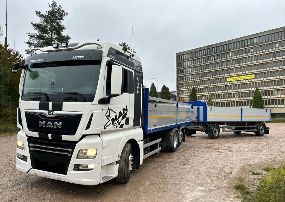 MAN TGX Tandem 1m burty TOP KOMPLET / ALUFELGI / zarejestrowany gotowy do pracy / przyczepa 18t / FULL OPCJA / 26.420 26.460 26.500 26.400 26.440 26.480 26.510 460 500 - Camion plateau: photos 1 MAN TGX Tandem 1m burty TOP KOMPLET / ALUFELGI / zarejestrowany gotowy do pracy / przyczepa 18t / FULL OPCJA / 26.420 26.460 26.500 26.400 26.440 26.480 26.510 460 500 - Camion plateau: photos 1