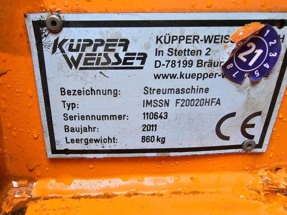 Epandeur de sable Küpper-Weisser IMSSM F20020HFA Salzstreuer Salzsilo Streuautomat Winterdienst Unimog 405 U300 U 400 500 530 527 423 427 318 218 ThermoMat Schmidt Stratos Mulag Parkrahmen: photos 9