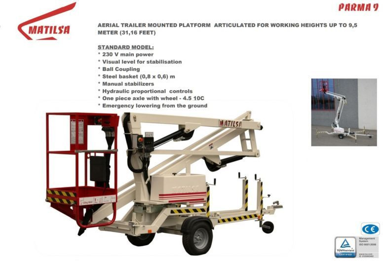 Nacelle sur remorque neuf Matilsa Parma 9 fabrycznie nowy podnośnik koszowy na przyczepie: photos 14 Nacelle sur remorque neuf Matilsa Parma 9 fabrycznie nowy podnośnik koszowy na przyczepie: photos 14