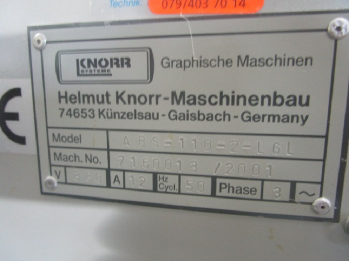 ENTLADER KNORR ABS-110-2-L6L - Machine d'impression: photos 3 ENTLADER KNORR ABS-110-2-L6L - Machine d'impression: photos 3