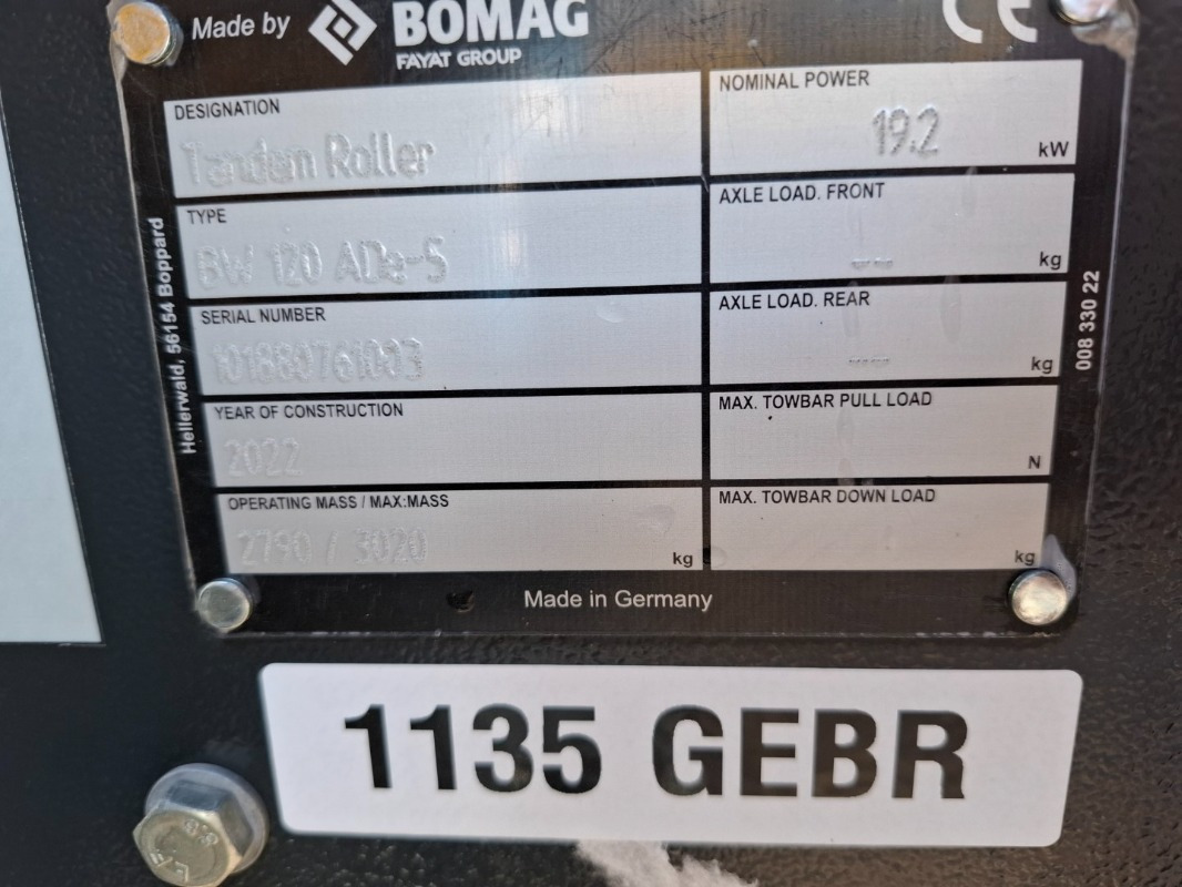 BOMAG DE BW 120 ADe-5 - Compacteur: photos 2 BOMAG DE BW 120 ADe-5 - Compacteur: photos 2