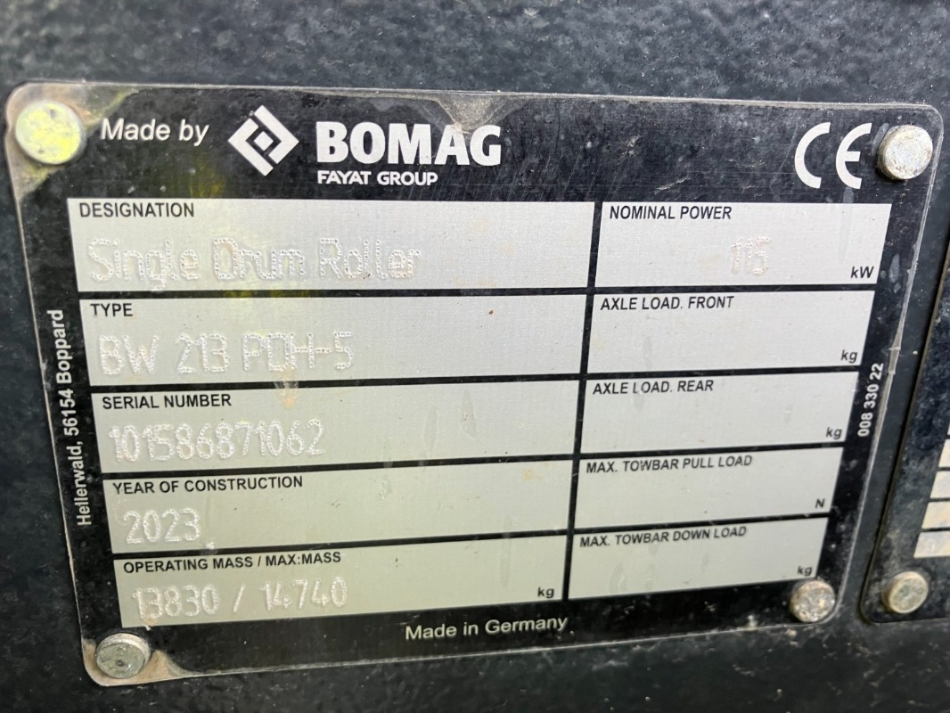 BOMAG DE BW 213 PDH-5 Stage V/Tier 4f - Compacteur: photos 2 BOMAG DE BW 213 PDH-5 Stage V/Tier 4f - Compacteur: photos 2