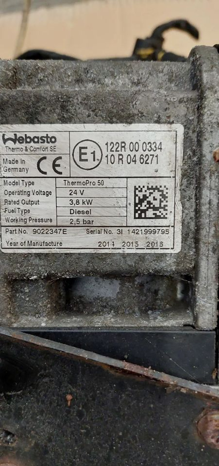OGRZEWANIE POSTOJOWE WEBASTO TERMOPRO 50 MERCEDES ACTROS MP4 - Chauffage/ Ventilation pour Camion: photos 2 OGRZEWANIE POSTOJOWE WEBASTO TERMOPRO 50 MERCEDES ACTROS MP4 - Chauffage/ Ventilation pour Camion: photos 2