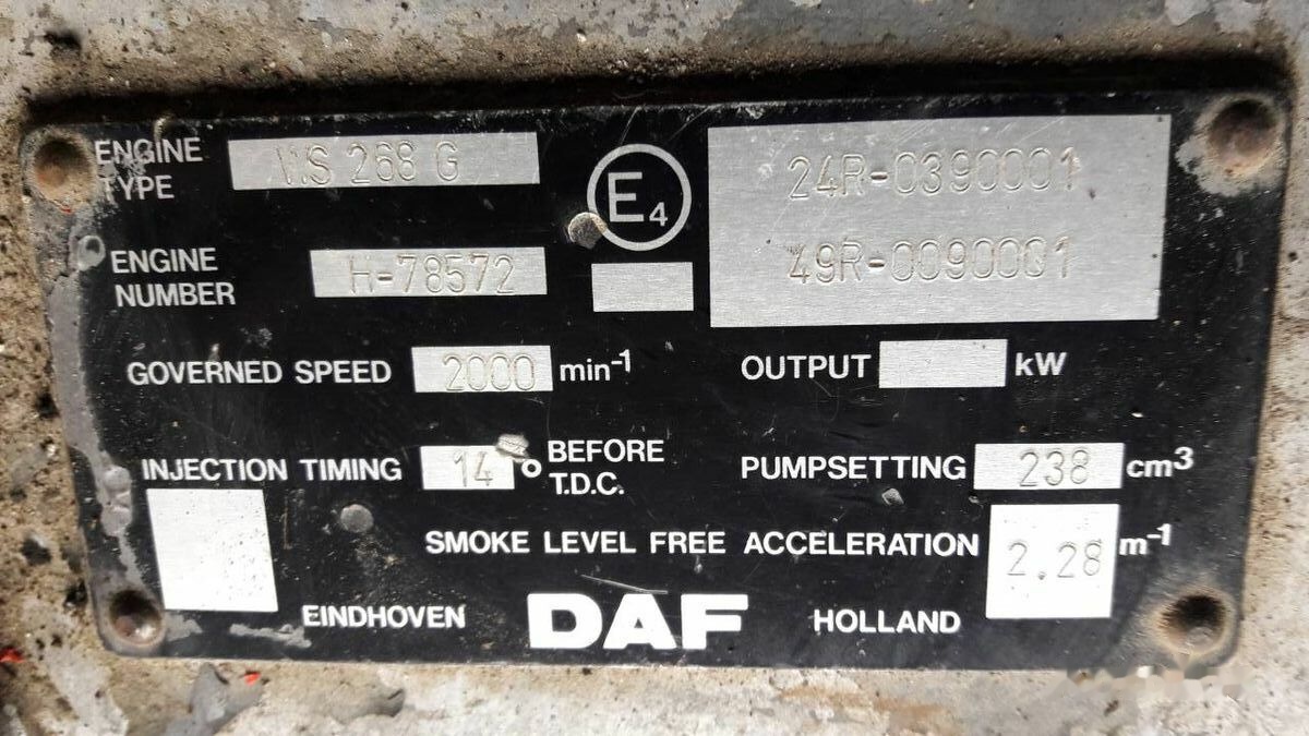 DAF WS268G DAF 95 85 - Moteur pour Camion: photos 1 DAF WS268G DAF 95 85 - Moteur pour Camion: photos 1