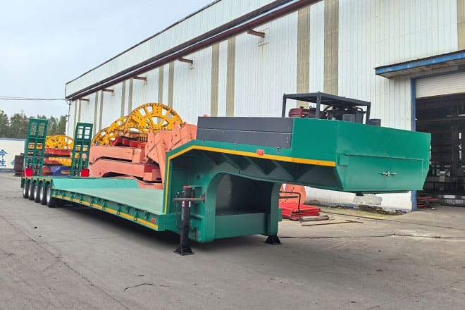 TITAN Hydraulic Extendable Low Bed Trailer for Sale in Kazakhstan - Semi-remorque surbaissé: photos 1 TITAN Hydraulic Extendable Low Bed Trailer for Sale in Kazakhstan - Semi-remorque surbaissé: photos 1