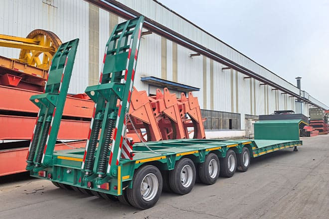 TITAN Hydraulic Extendable Low Bed Trailer for Sale in Kazakhstan - Semi-remorque surbaissé: photos 2 TITAN Hydraulic Extendable Low Bed Trailer for Sale in Kazakhstan - Semi-remorque surbaissé: photos 2