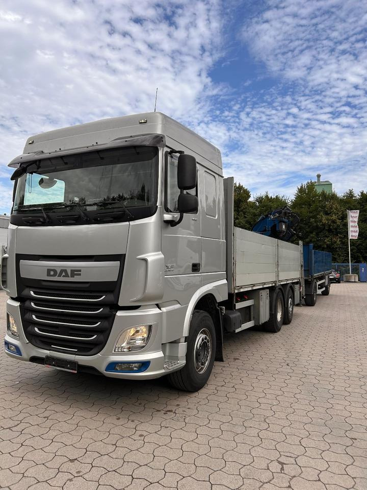 DAF DAF XF 460 FAN + MKG + 10mtr 2to + Lenkachse + EURO 6 - Camion plateau, Camion grue: photos 1 DAF DAF XF 460 FAN + MKG + 10mtr 2to + Lenkachse + EURO 6 - Camion plateau, Camion grue: photos 1