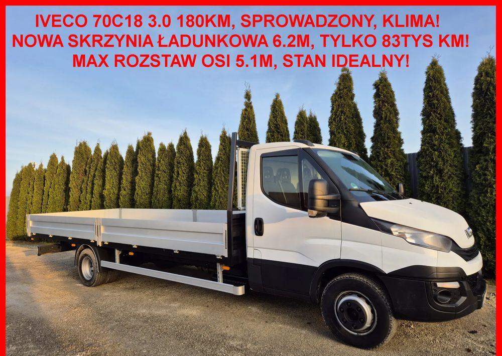 Iveco 70C18 3.0 180KM/ Skrzyniowy / 1 Właściciel/ Himatic 8b/ Rozstaw osi max 5.1m/ - Utilitaire plateau: photos 1 Iveco 70C18 3.0 180KM/ Skrzyniowy / 1 Właściciel/ Himatic 8b/ Rozstaw osi max 5.1m/ - Utilitaire plateau: photos 1