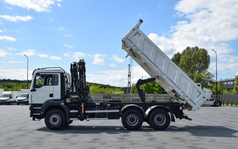 Camion benne MAN TGS 33.360 / 6x4 / HDS HIAB 122 E-2 HIDUO / STEROWANIE RADIOWE / WYWROTKA / HYDROBURTA / AUTOMAT / KLIMA / TEMPOMAT / KAMERA COFANIA / SPROWADZONY: photos 12
