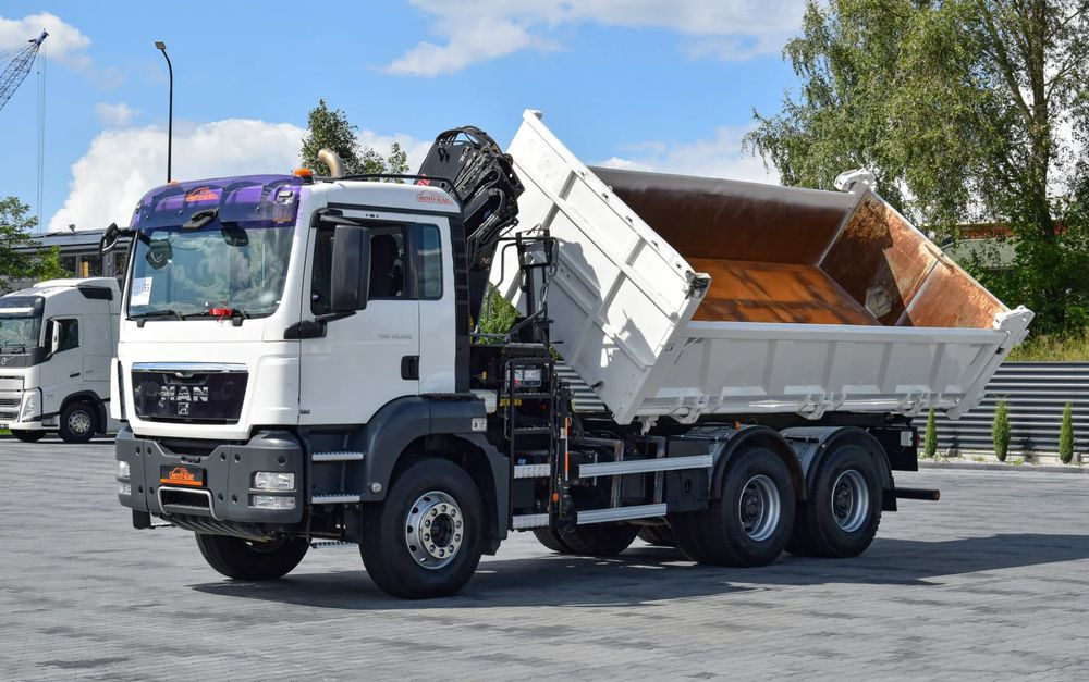 Camion benne MAN TGS 33.360 / 6x4 / HDS HIAB 122 E-2 HIDUO / STEROWANIE RADIOWE / WYWROTKA / HYDROBURTA / AUTOMAT / KLIMA / TEMPOMAT / KAMERA COFANIA / SPROWADZONY: photos 14