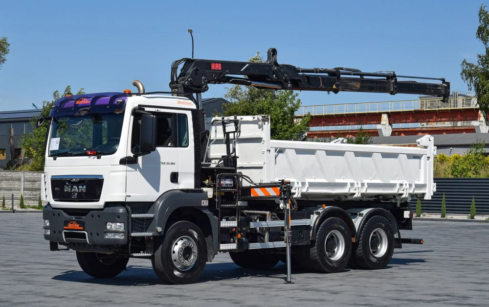 MAN TGS 33.360 / 6x4 / HDS HIAB 122 E-2 HIDUO / STEROWANIE RADIOWE / WYWROTKA / HYDROBURTA / AUTOMAT / KLIMA / TEMPOMAT / KAMERA COFANIA / SPROWADZONY - Camion benne, Camion grue: photos 1 MAN TGS 33.360 / 6x4 / HDS HIAB 122 E-2 HIDUO / STEROWANIE RADIOWE / WYWROTKA / HYDROBURTA / AUTOMAT / KLIMA / TEMPOMAT / KAMERA COFANIA / SPROWADZONY - Camion benne, Camion grue: photos 1