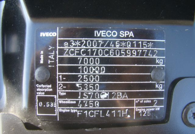 Camion fourgon Iveco DAILY 70 C 18 3.0TDI 5.45M WINDA 1000KG: photos 22